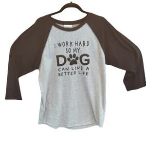 Outdoor Gear 3/4 Sleeve 2 Toned Graphic T Dog owner  Large NWT Unisex